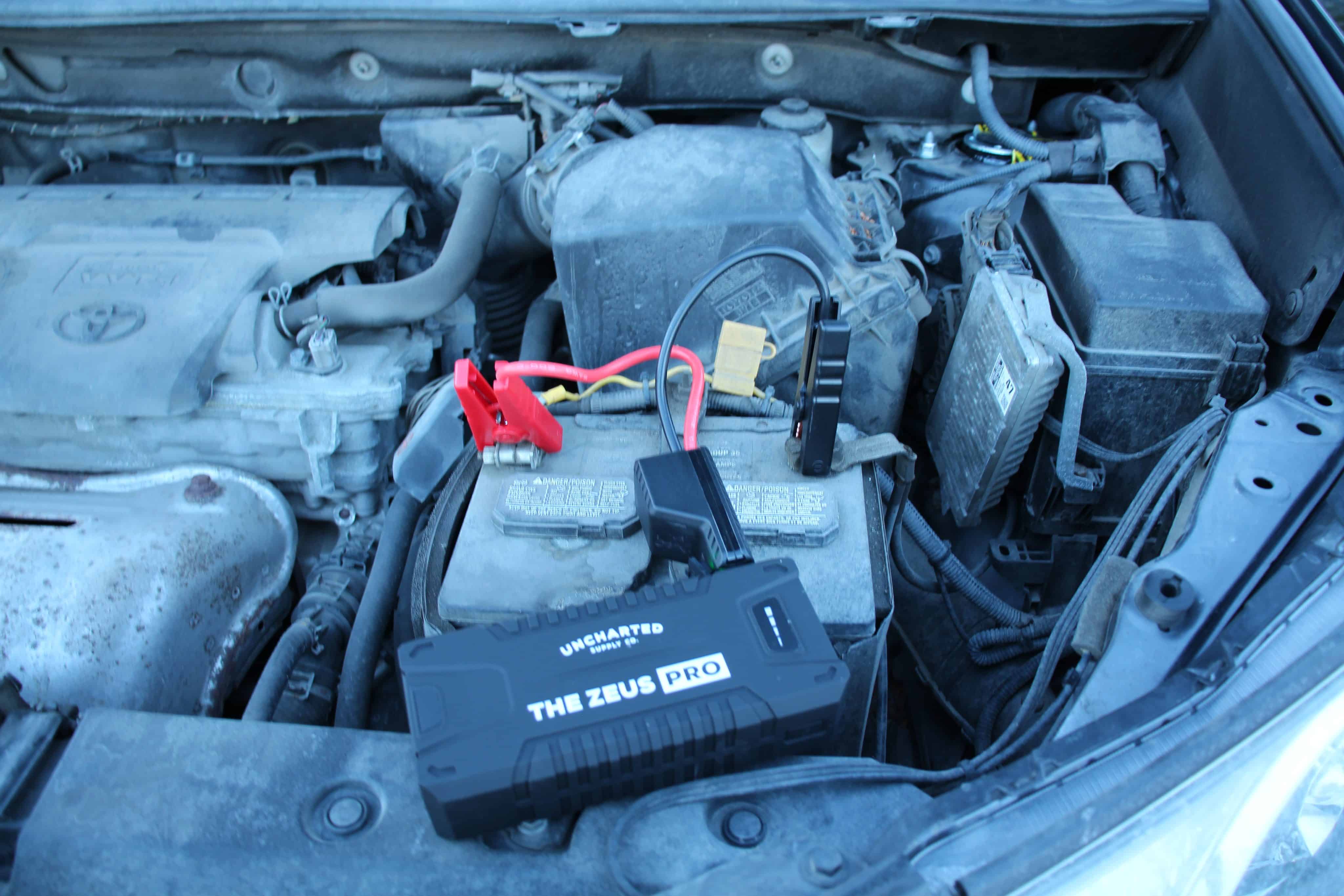 The Zeus Pro Connected to Car battery